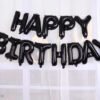 Black happy Birthday Foil