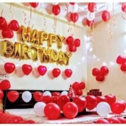 Party Propz Happy Birthday Decoration Set - For Husband Wife Girlfriend -  71Pcs Packets - Birthday Banner, Heart Foil Ballons, Metallic Balloon, Led  Lights - Birthday Decorations Items : : Toys & Games