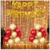 Red gold Happy Birthday Balloons Decoration Kit