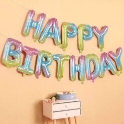 Happy Birthday Letter Foil Balloon Birthday Party Supplies , Happy Birthday Balloons for Party Decoration - Multi Shaded