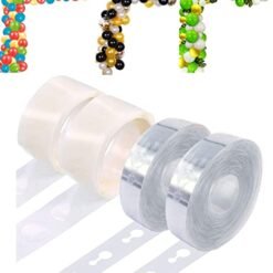 Balloon Arch Strip and Glue Dots Kit, 2 Roll 16 feet Double Hole Garland Strips Tape and 200 Glue Point Stickers