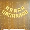 Happy Birthday Banner White Color with Fairy Light for Birthday Decoration