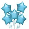 5Pcs 18" Light Blue Star Foil Balloons For Birthday Decoration Items For Boys Or Girls/1st Birthday Decoration/Baby Shower