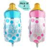 Baby Boy and Girl Foil Balloons / Baby Shower Decoration Material (Pack 2) (Bottle / Blue and Pink)