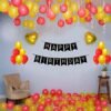 Red and Golden Birthday Decoration Items - 34 Pcs items