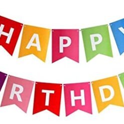 Happy Birthday Banner Bunting Flag / Banner for Birthday Reception / Birthday Decoration Material - Multi Colour