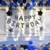 Solid Happy Birthday Balloons Decoration Kit Decor -66Pcs Set for Husband Kids Boys Balloons Decorations Items Combo with Helium Letters Foil Balloon, Latex Metallic Balloons With Fairy Led Lights Balloon Bouquet (Blue, Pack of 66)