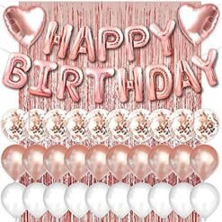 Rosegold Birthday Decoration Items -47 Pcs items?