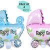 27 inch Baby Shower Pram Foil Balloons / Cradle Shape Foil Balloon / Baby Shower Decoration Material (Pack of 2)