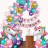 Unicorn Theme Birthday Decorations Items Combo Set 68Pcs Kit