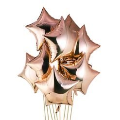 10Pcs Rose Gold Star Foil Balloons For Rose Gold Party Decorations