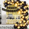 Black & Golden Anniversary Decoration Items for Home - 73 Pcs Combo