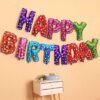 (16 Inch) Happy Birthday Balloons for Decoration /Happy Birthday Letters foil Balloons for 1st Birthday Party ( 13 Letters) - Multi Color-