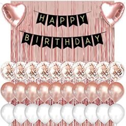Rosegold Birthday Decoration Items -47 Pcs items