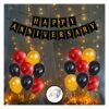 Anniversary Decorations for Home With Happy Anniversary Banner Kit, Metallic Balloons 1set LED Lights Combo 54Pcs for 25th 50th 1st Wedding Party Decoration,Mom DAD