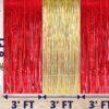 Premium Metallic Tinsel Foil Fringe Curtains(3Pcs) Birthday Baby Shower Bride to be Wedding Engagement Celebration Anniversary Love First 1st 18th 21st 24th 25th 50th, Red Gold