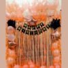 Happy Birthday Decoration Set for Girl - Pack of 64 Pcs - Rosegold Color - Happy Birthday Banner, Star Shape, Frill Curtain, Metallic & Confetti Balloon