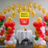ORANGE, WHITE, GREEN, RED, GOLD Balloons (Pack of 100pcs) for Happy Birthday, Anniversary, New Year, Christmas Party Decoration