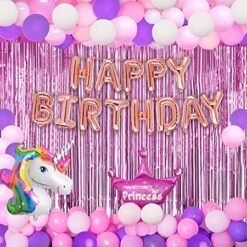 Unicorn Theme Birthday Decorations Items Combo Set 34Pcs Kit