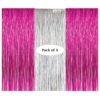 Metallic Fringe Foil Curtain (3ft x 6 ft) for Birthday,Wedding,Anniversary Photo Booth Decoration (Pack of 3, 2 x Pink & 1 x Silver)