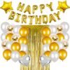 Golden Birthday Decoration Items - Pack of 44 Pcs