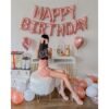 Rose Gold Birthday Decoration Items - 40 Pcs Items