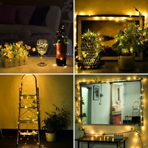 2 Pack LED String Light, Mini Battery Operated/Powered String Light with Copper Wire Decoration for Bedroom Christmas Wedding Party,3AA Battery Opearted (Warm White) - Image 5