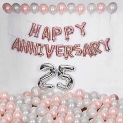 Happy Anniversary Rose Gold Decoration Kit - 79 Pc Combo