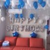 Happy Birthday Silver Letter Foil Balloons + 2pcs Blue Star Foil Balloons (16 inch)+ 30pcs Blue, White Balloons for Birthday Decoration