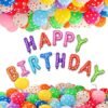 Happy Birthday Letters Foil Balloon Set Decoration Combo with 50 Polka Dot Balloon, Birthday Balloons for Decoration - Multi Color