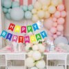 Happy Birthday Banner (Multi) + Multi Candy Balloons (Pack of 50)