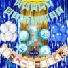Baby boy First/1st Happy Birthday room/Wall Party Decorations Combo/Kit Pack blue color Theme (Pack Of 85) BLUE??(Set of 85)