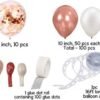 alloon Arch Garland Kit - 112Pcs - Rose Gold Confetti Balloon Garland for Wedding Birthday Baby Shower Party Decorations(Rose Gold, White)