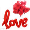 1pc "love" Foil Balloon + 5pcs Red Heart Foil Balloons