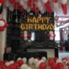 Happy Birthday Golden Foil Letters + 30 pcs Red, White Balloons for Birthday Decorations (Pack of 31)