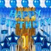 First/1st Happy Birthday Combo/Kit Pack Material For Party Decorations (Pack Of 73) BLUE??(Set of 73)