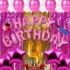 Fourth/4th Happy Birthday Combo/Kit Pack Material Party Decorations (Pack Of 73) PINK??(Set of 73)