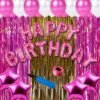 Happy Birthday Combo/Kit Pack For Pink Theme Party Decorations (Pack Of 72) PINK