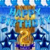 Second/2nd Happy Birthday Combo/Kit Pack Material For Party Decorations (Pack Of 73) BLUE