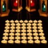 Smokeless Unscented Tealight Pack of 50, Burning Candle (White, Pack of 50)
