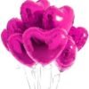 18" inches Pink Heart Shape Party Decorative Foil Balloon for you love, Pack of 10 Pcs Balloon