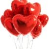 18" inches Red Heart Shape Party Decorative Foil Balloon for you love, Pack of 10 Pcs Balloon