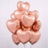 18" inches Rose Gold Heart Shape Party Decorative Foil Balloon for you love, Pack of 10 Pcs Balloon