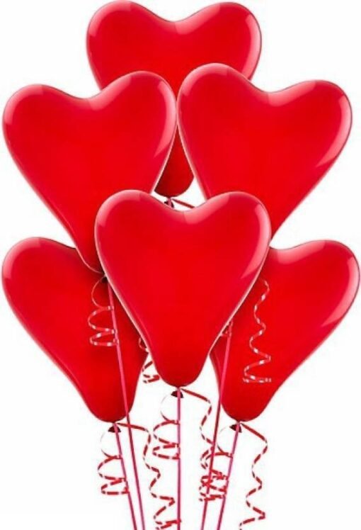 Solid Red Heart Shaped Balloon