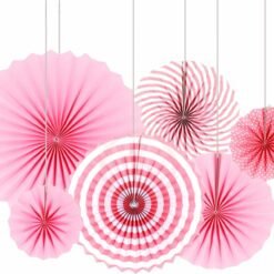 Pink Paper Fans Decorations for Birthday Decoration Items for Girls