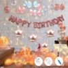 Rose Gold Birthday Decoration Kit-78Pcs Star Foil Balloons With Happy Bday Ballons Banner Led Light And Hand Balloon Pump For Boys, Baby Girls, Women, Wife Theme Celebration Items