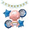 Baby Shower Decoration Items Combo kit For Boy 5 Pcs Set foil Balloon,Its a boy Banner , Baby Shower Wecome Home Mom to be Birthday Room Party Girl or Boy Celebration Surprise Congratulations Blue Theme (Pack of 6)