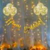 Birthday Decoration Items Kit- 10Pcs Bday Banner Confetti Balloon with Led Light for Kids, Husband Girls Boys Bday Decorations Items with String Fairy Lights