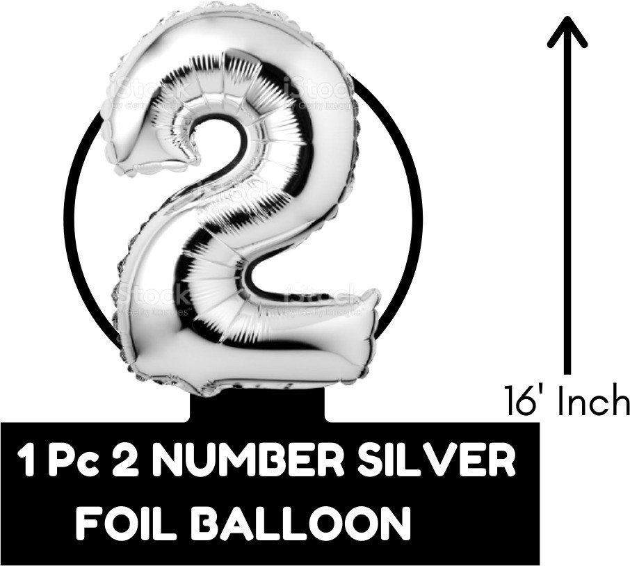 White Number 2 Balloon White Second Birthday Balloons Mylar Number