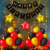 Happy Birthday Decoration Kit Combo With Fairy Led Lights 45pcs Set Happy Birthday Bunting;Balloon; Star Foil; For Boys;Girls;Kids;Wife;Girl Friend;Woman;16th;18th;21st;30th Party Supplies